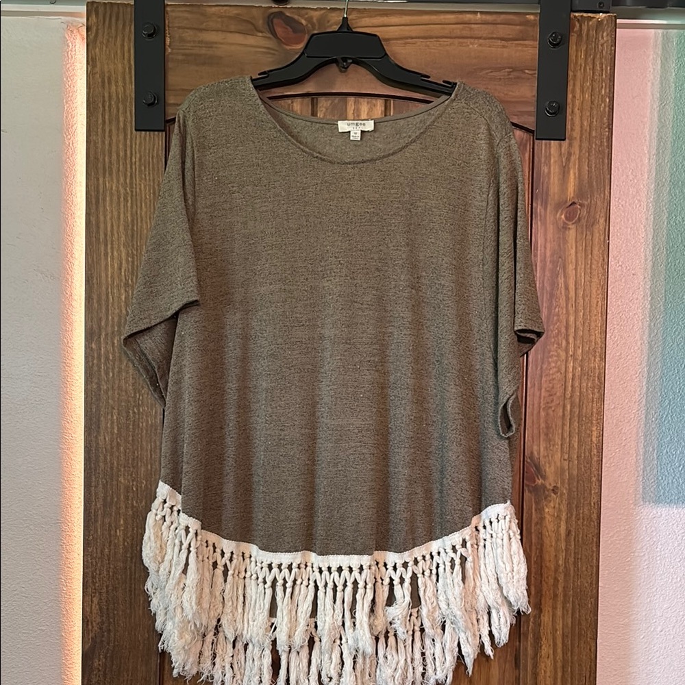 Umgee Green Embellished 3/4 Sleeve Tunic